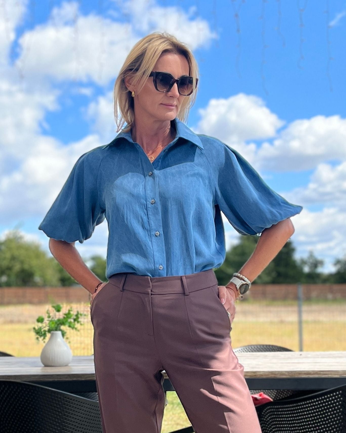 Bluzka Nila Niebieski